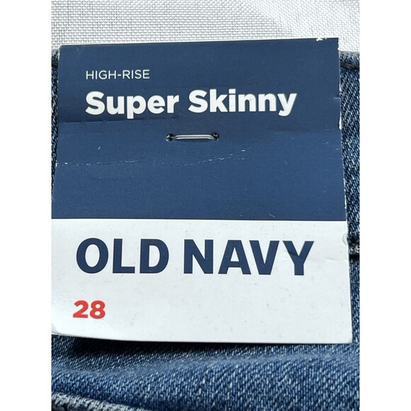 NWT Old Navy Womens High Rise Super Skinny Jeans Sz 28 Stretch Denim Blue - Picture 11 of 12